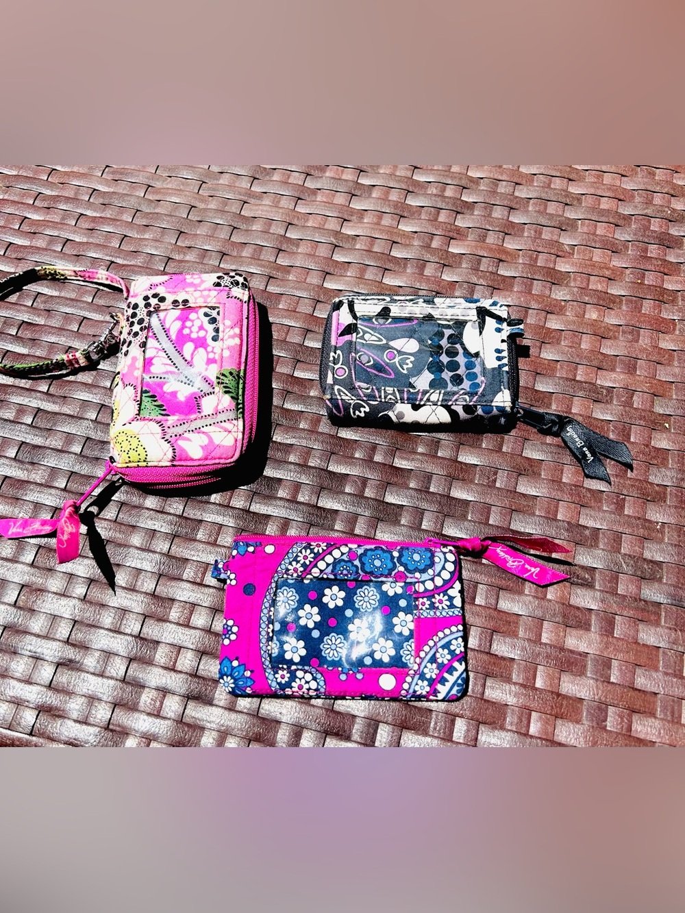 Vera Bradley Floral Zip Card/COIN Case Trio